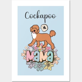 Red and White Cockapoo Mama 3 Posters and Art